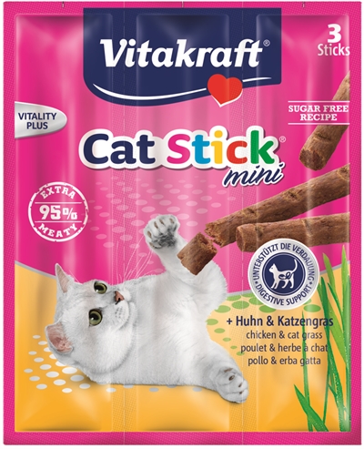 Vitakraft cat-stick mini kip / kattengras