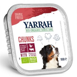 Yarrah dog alu brokjes rund met peterselie / tijm in saus graanvrij