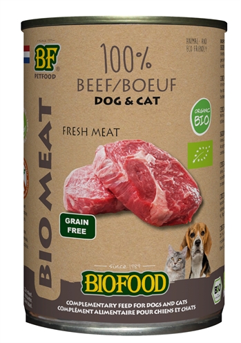 Biofood organic hond 100% rund blik