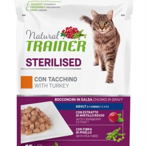 Natural trainer cat sterilised turkey pouch